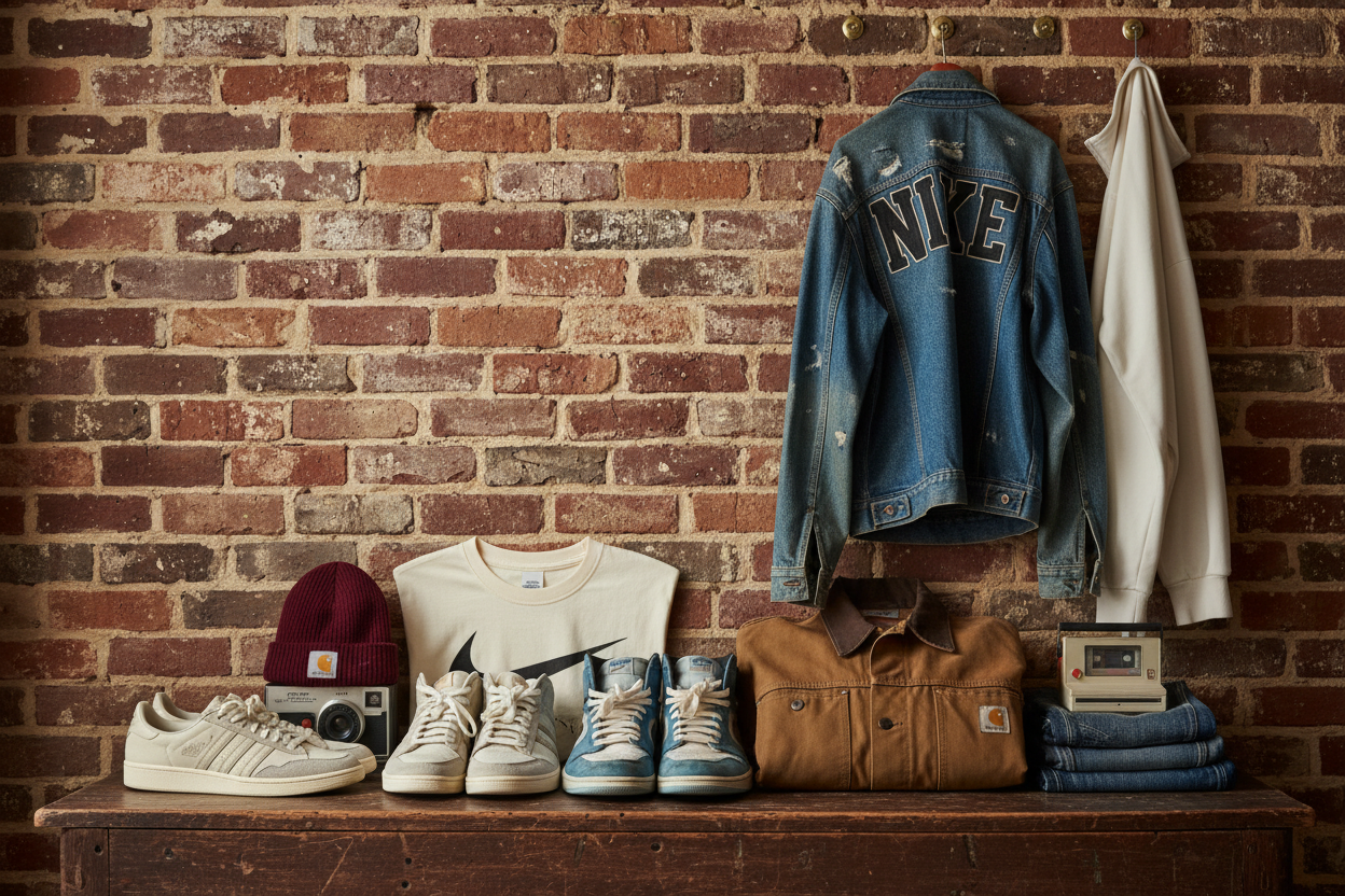 Vintage brands with textured background